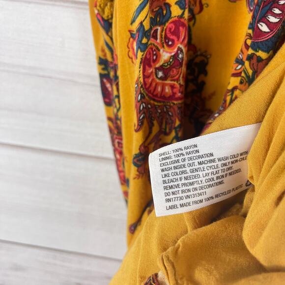 Xhilarations Boho Yellow Floral Print Sleeveless Dress Size‎ M - Picture 7 of 8